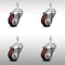 Service Caster 3 Inch SS Maroon Polyurethane Wheel Swivel 3/8 Inch Threaded Stem Caster Set SCC SCC-SSTS20S314-PPUB-MRN-381615-4 - alternate 1